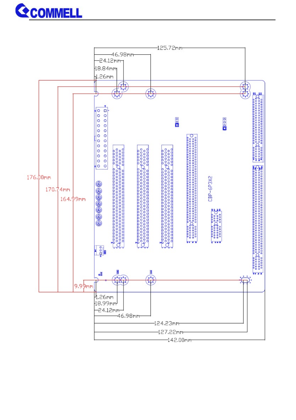 Mechanical drawing | COMMELL CBP-6P3X2 User Manual | Page 4 / 6