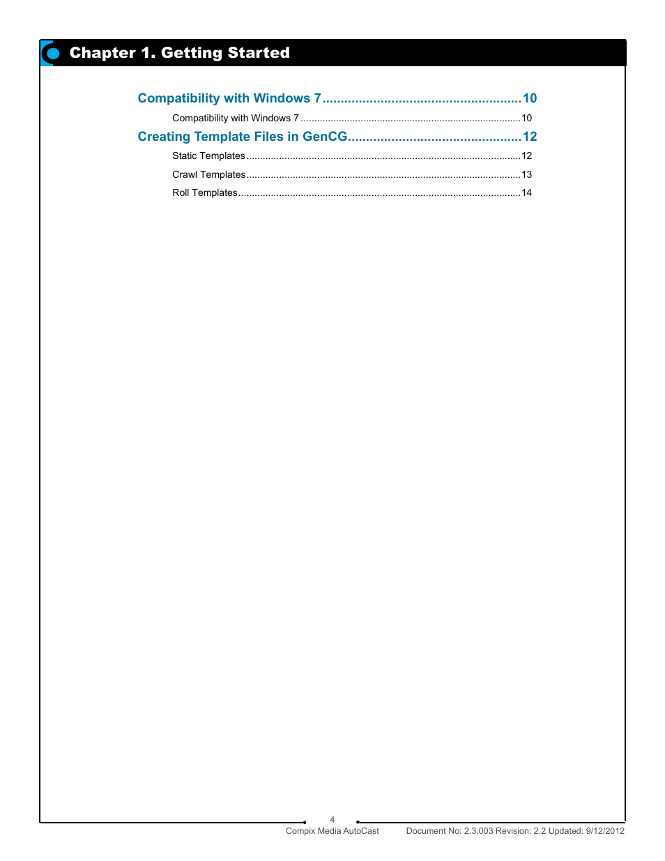 Chapter 1. getting started | Compix AutoCast 3.1 User Manual | Page 4 / 49