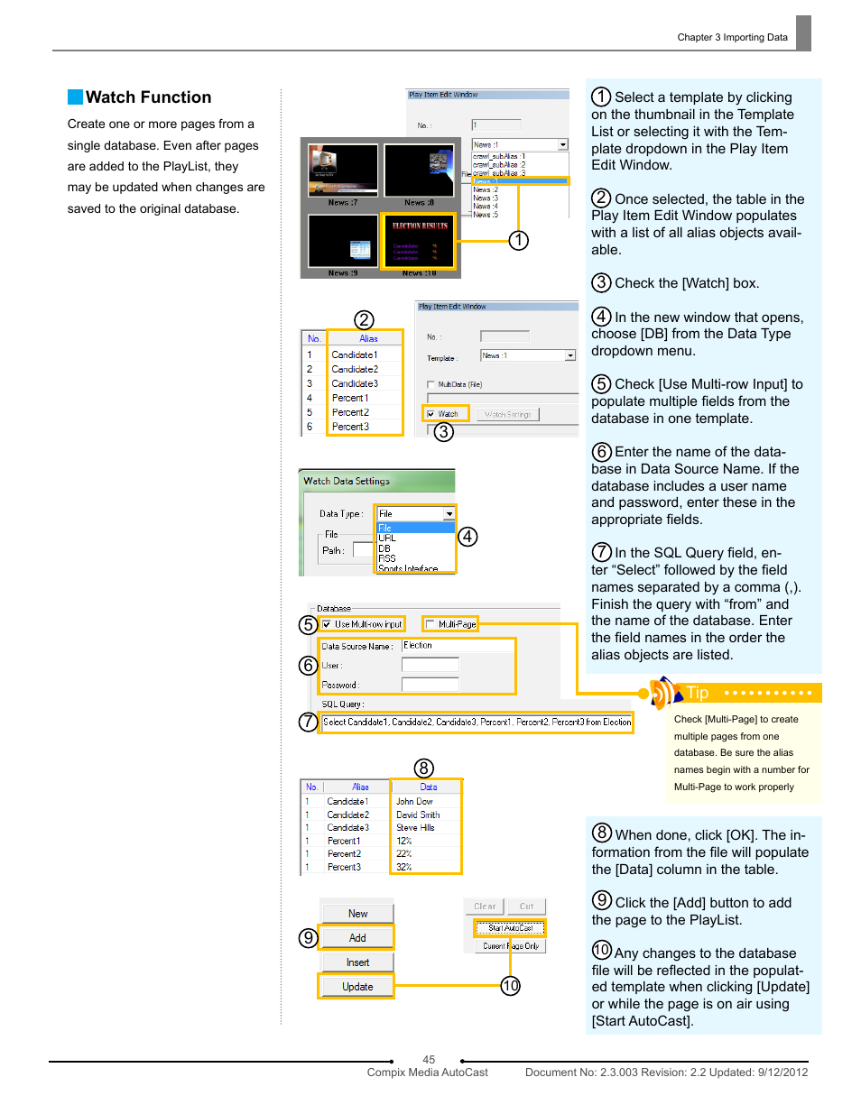 Compix AutoCast 3.1 User Manual | Page 43 / 49