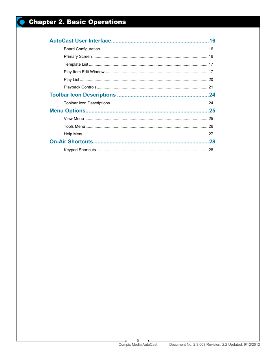 Chapter 2. basic operations | Compix AutoCast 3.1 User Manual | Page 5 / 49