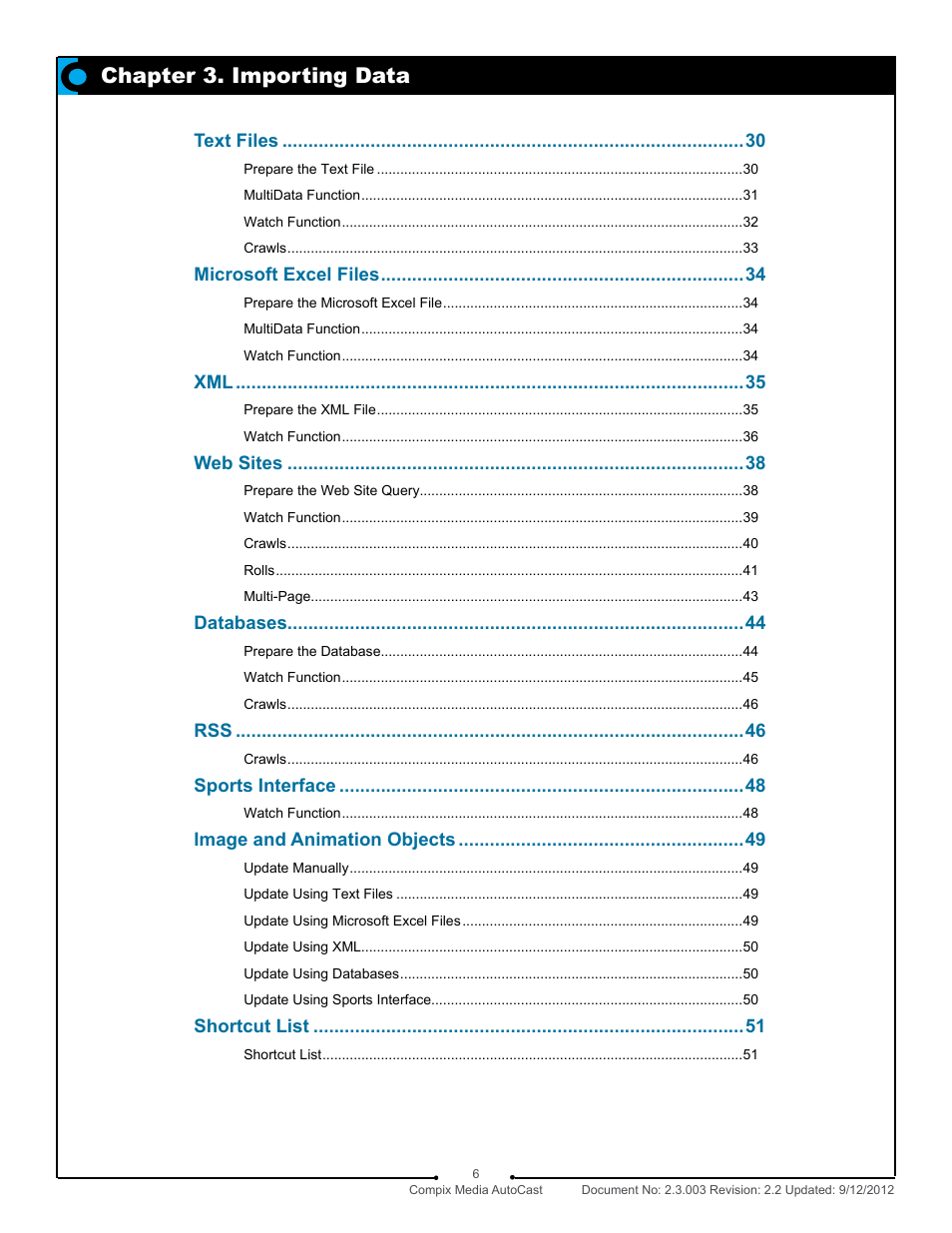 Chapter 3. importing data | Compix AutoCast 3.1 User Manual | Page 6 / 49