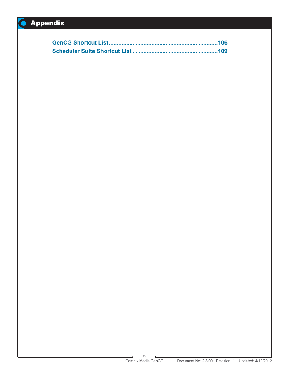 Appendix | Compix GenCG 5.5 User Manual | Page 12 / 109