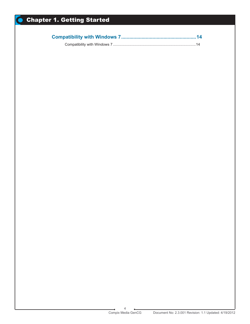 Chapter 1. getting started | Compix GenCG 5.5 User Manual | Page 4 / 109