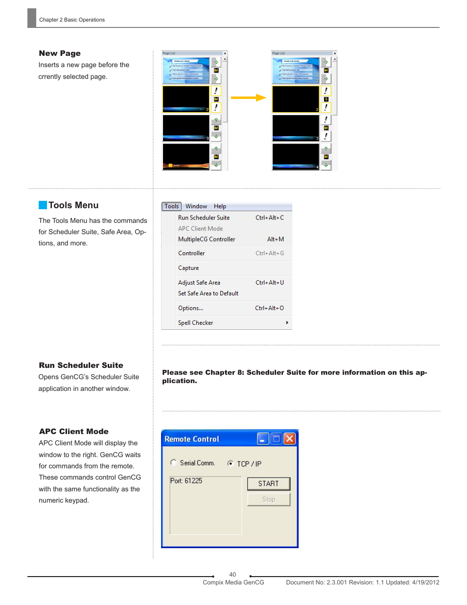 Tools menu | Compix GenCG 5.5 User Manual | Page 40 / 109