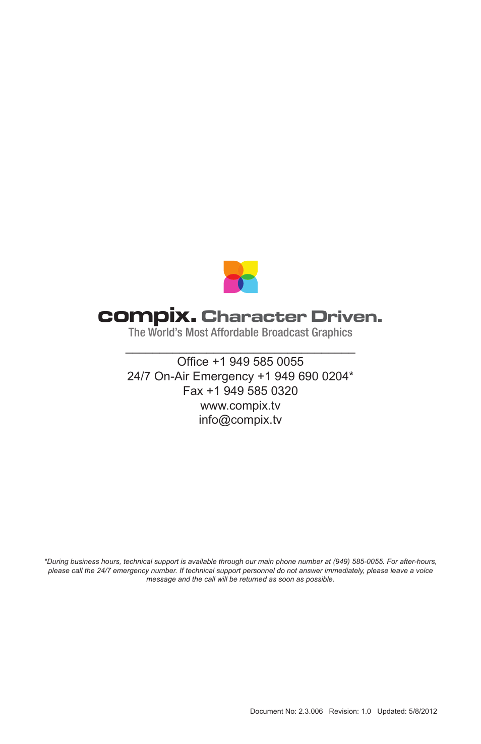 Compix, Character driven | Compix HD & HD Ready User Manual | Page 16 / 16