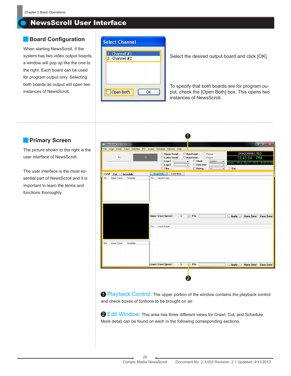 Newsscroll user interface | Compix NewsScroll 4.1 User Manual | Page 20 / 56