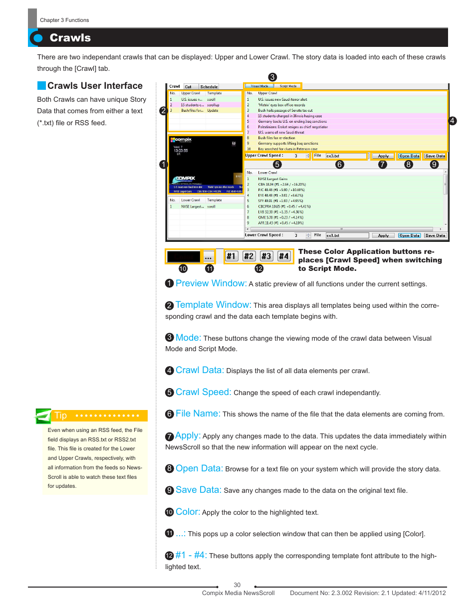 Crawls | Compix NewsScroll 4.1 User Manual | Page 30 / 56