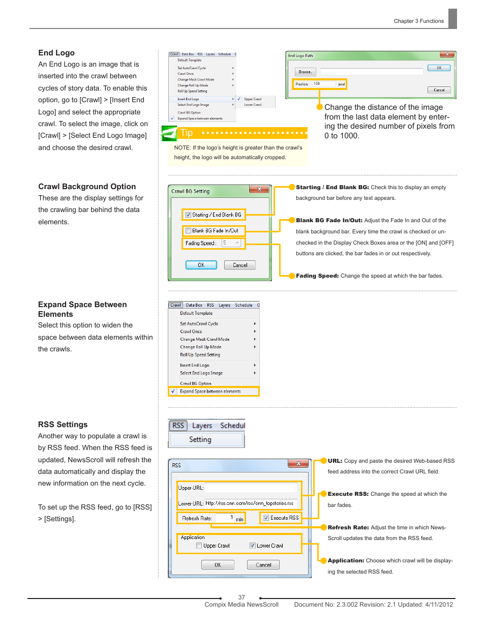 Compix NewsScroll 4.1 User Manual | Page 37 / 56