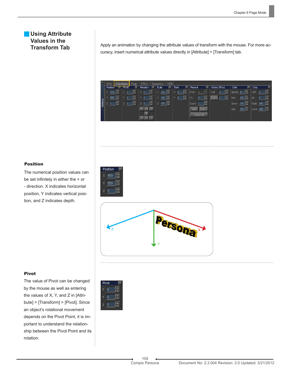 Using attribute values in the transform tab | Compix Persona User Manual | Page 109 / 209