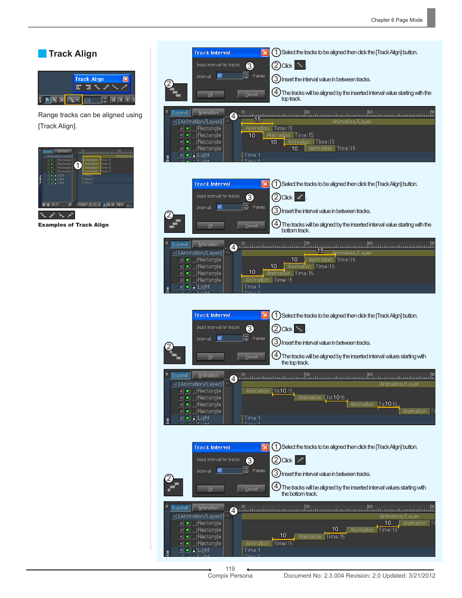 Track align | Compix Persona User Manual | Page 119 / 209