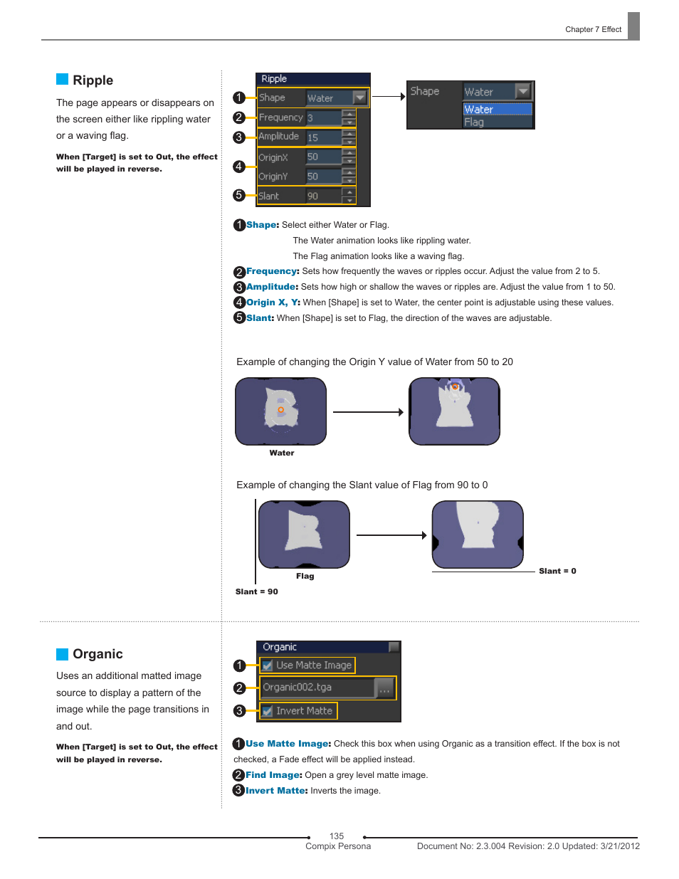 Ripple, Organic | Compix Persona User Manual | Page 135 / 209