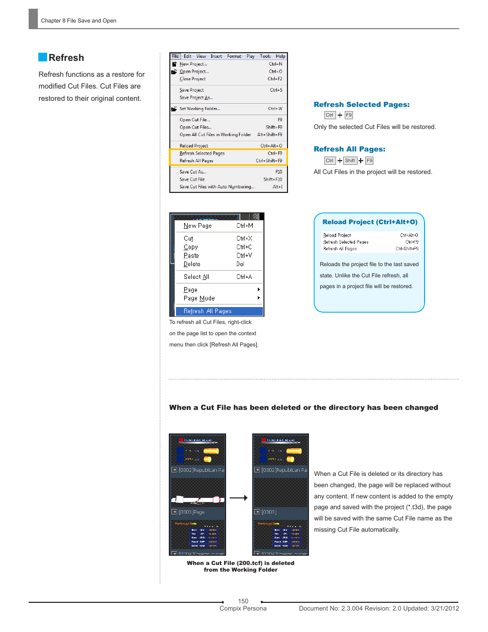 Refresh | Compix Persona User Manual | Page 150 / 209