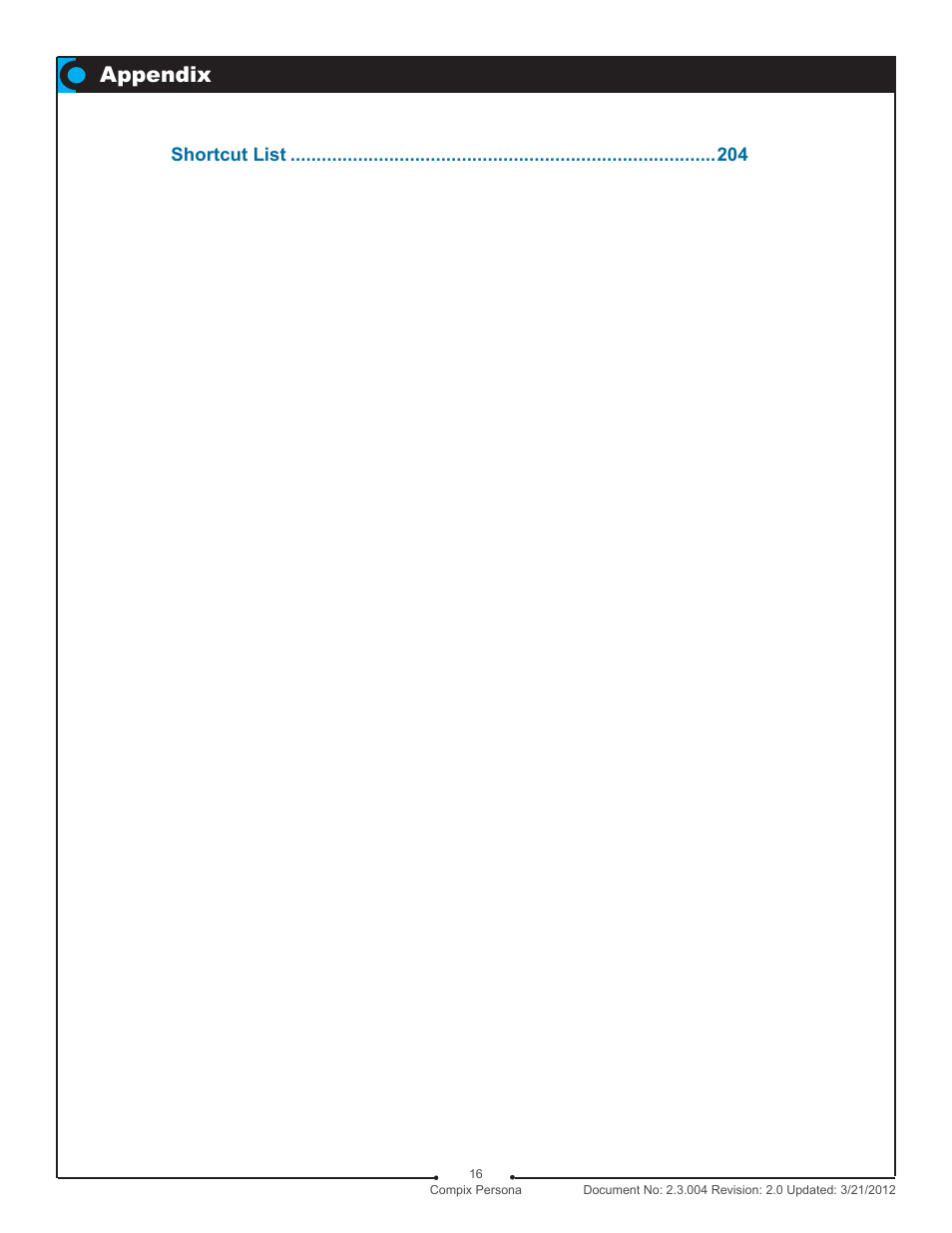 Appendix | Compix Persona User Manual | Page 16 / 209