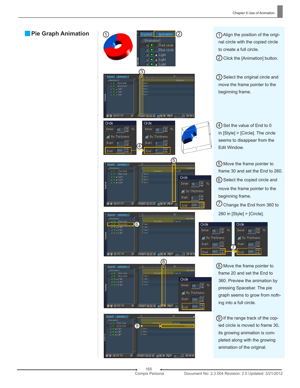 Pie graph animation | Compix Persona User Manual | Page 165 / 209