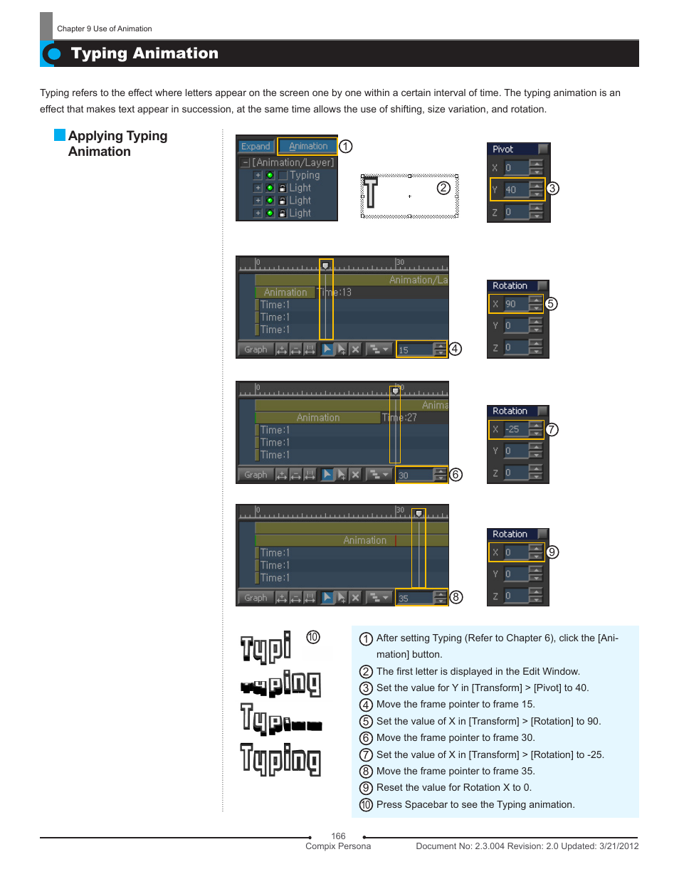 Typing animation | Compix Persona User Manual | Page 166 / 209