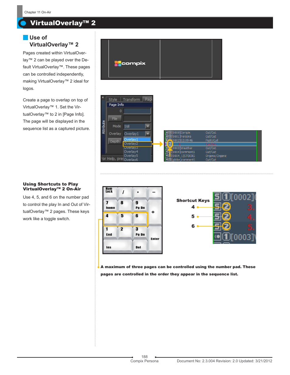 Virtualoverlay™ 2, Use of virtualoverlay™ 2 | Compix Persona User Manual | Page 188 / 209