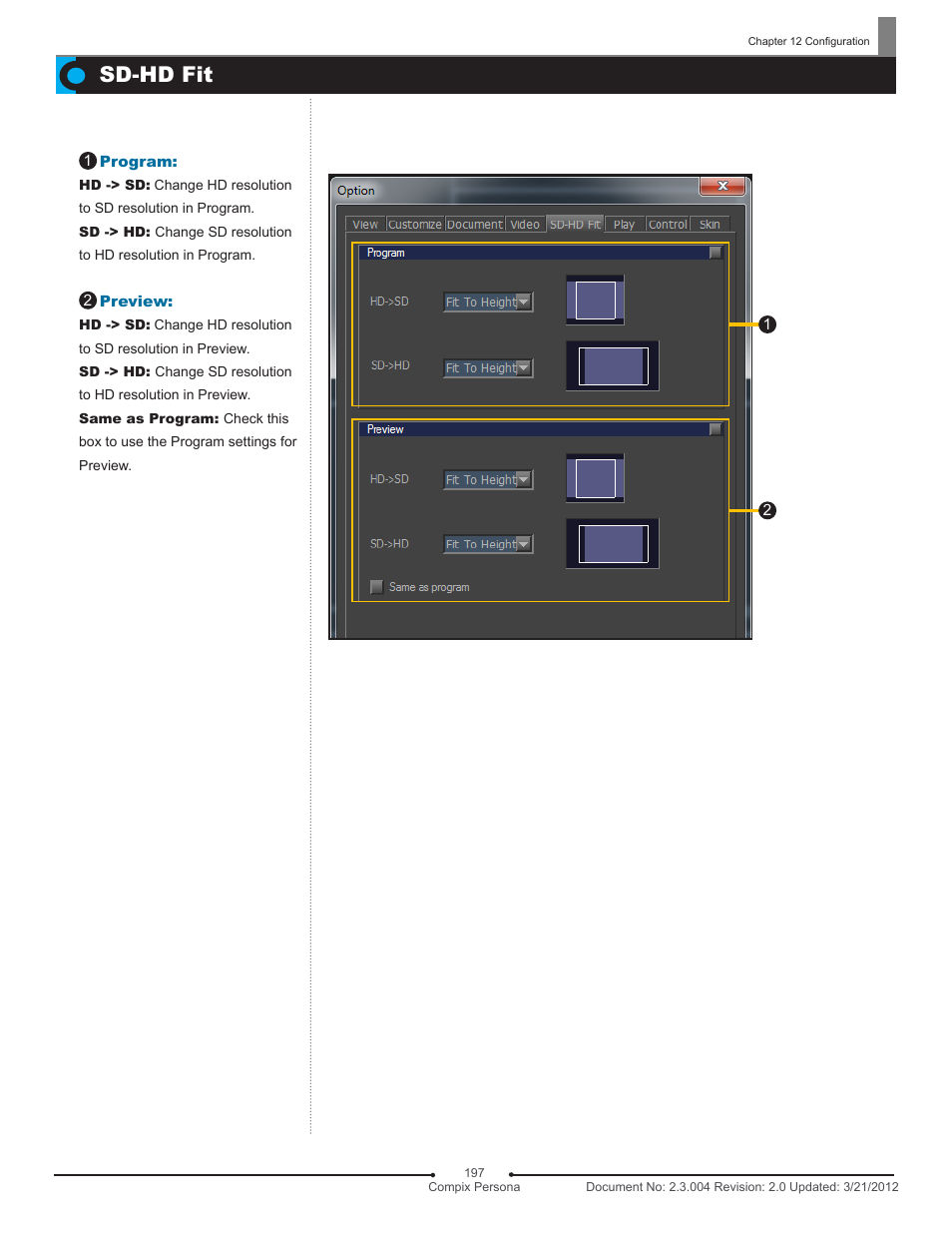 Sd-hd fit | Compix Persona User Manual | Page 197 / 209