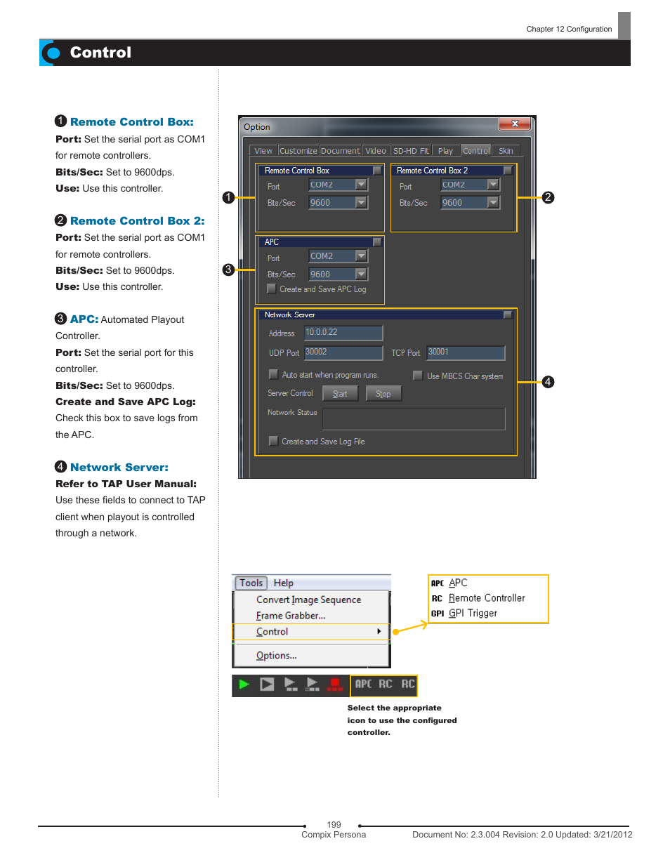 Control | Compix Persona User Manual | Page 199 / 209
