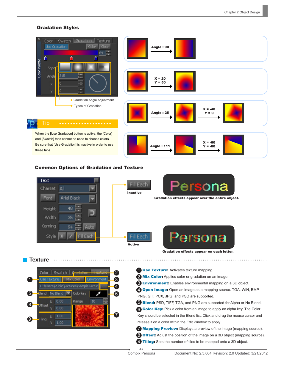 Texture | Compix Persona User Manual | Page 47 / 209