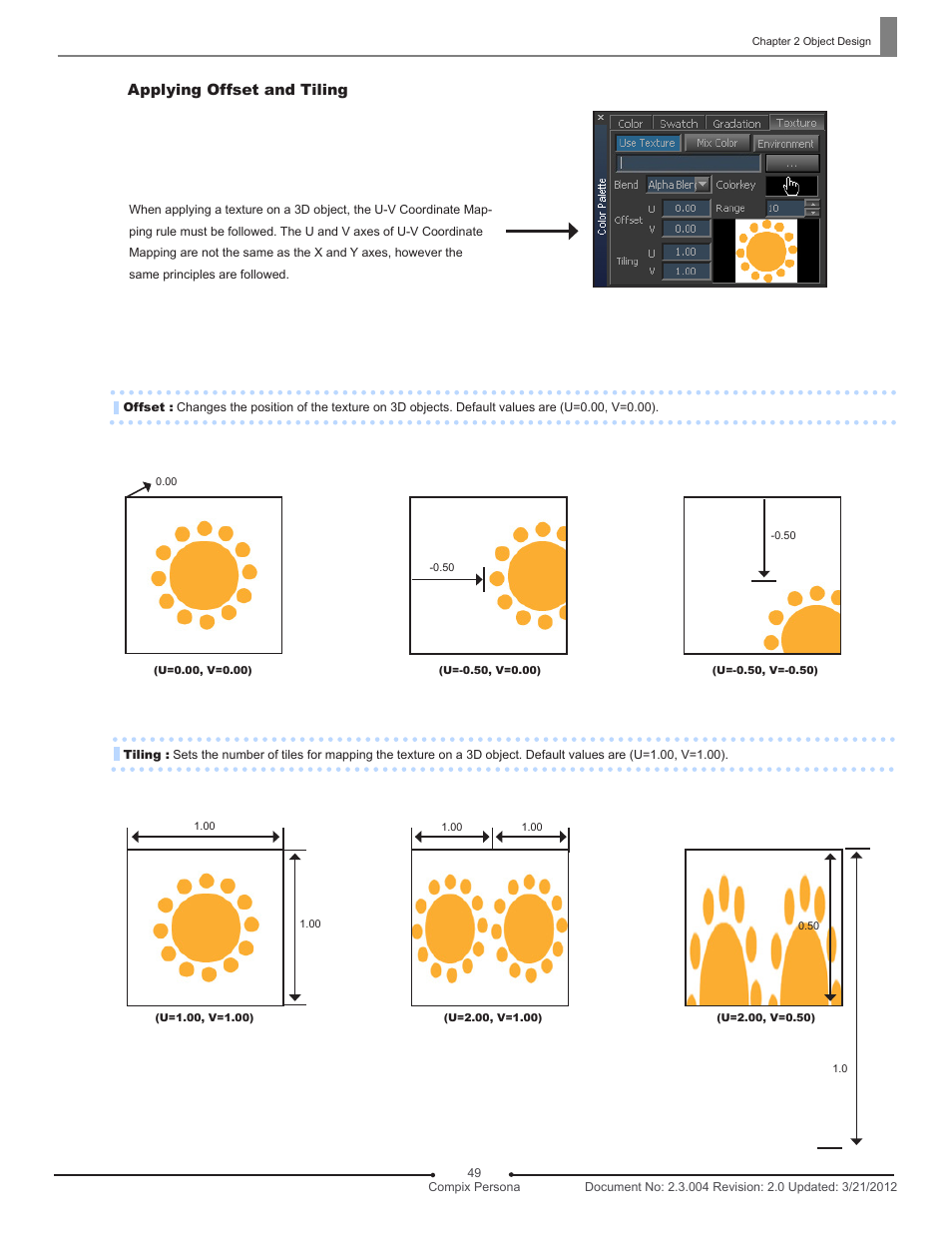 Applying offset and tiling | Compix Persona User Manual | Page 49 / 209