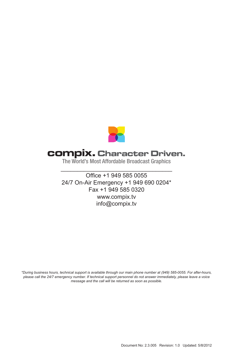 Compix, Character driven | Compix Persona User Manual | Page 12 / 12