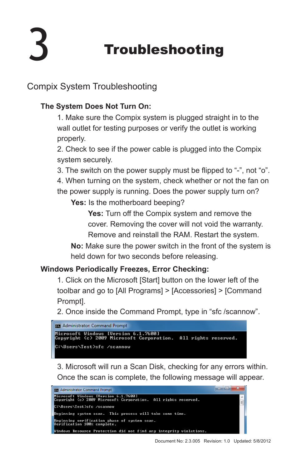 Troubleshooting | Compix Persona User Manual | Page 8 / 12