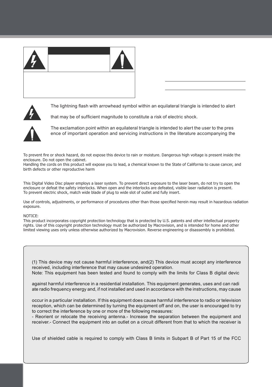 Precautions, Caution | COBY electronic TF-DVD8509 User Manual | Page 2 / 26