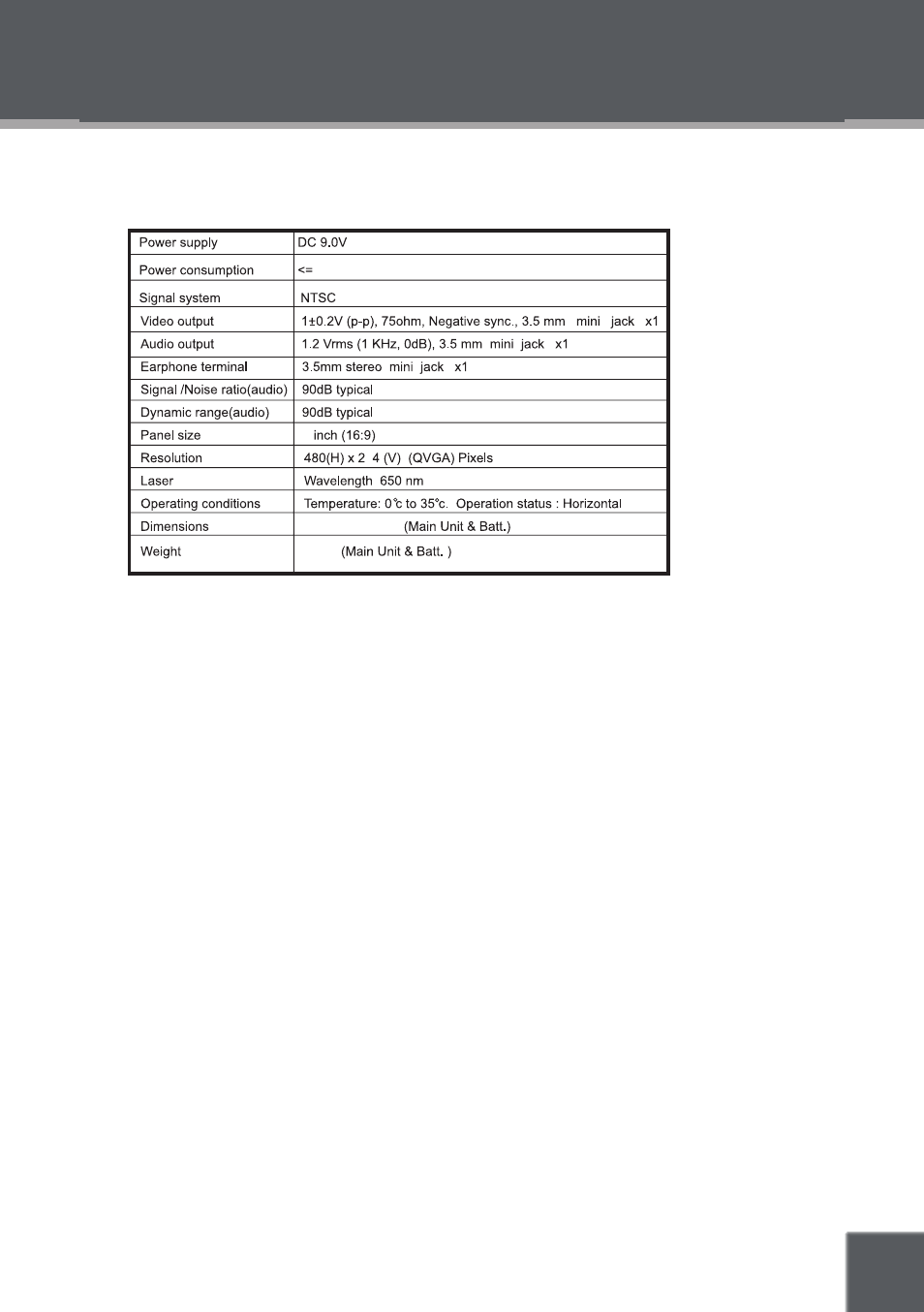 Specifications | COBY electronic TF-DVD8509 User Manual | Page 23 / 26