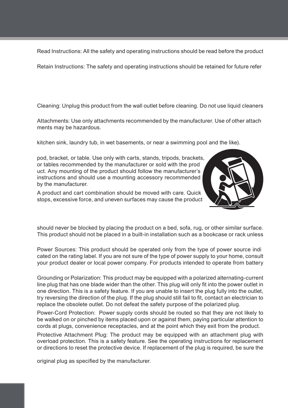 Important safety instructions | COBY electronic TF-DVD8509 User Manual | Page 4 / 26