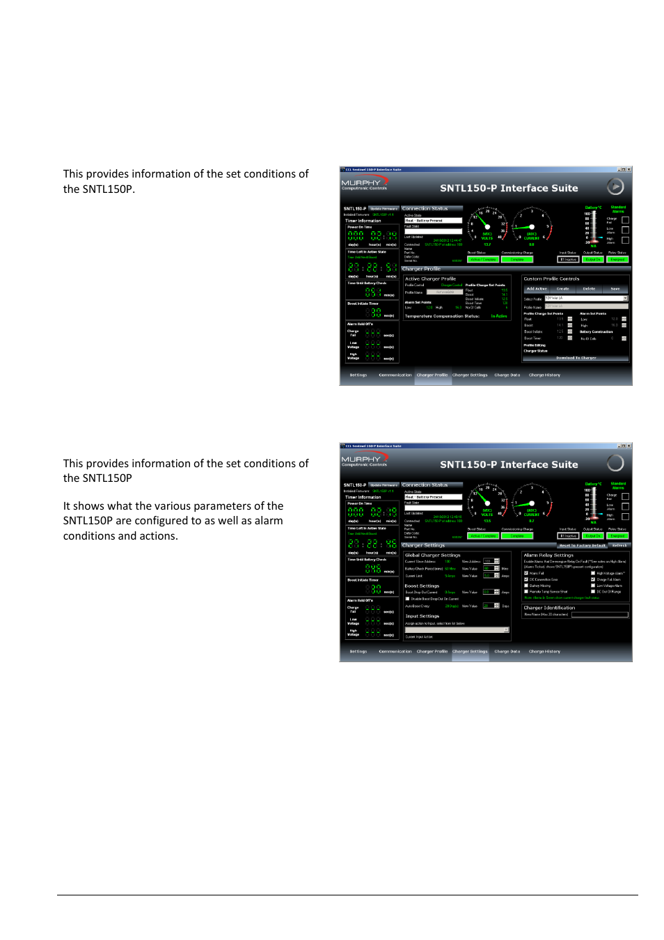 View level overview, Active charger profile | Computronic Controls Sentinel 150P User Manual | Page 11 / 28