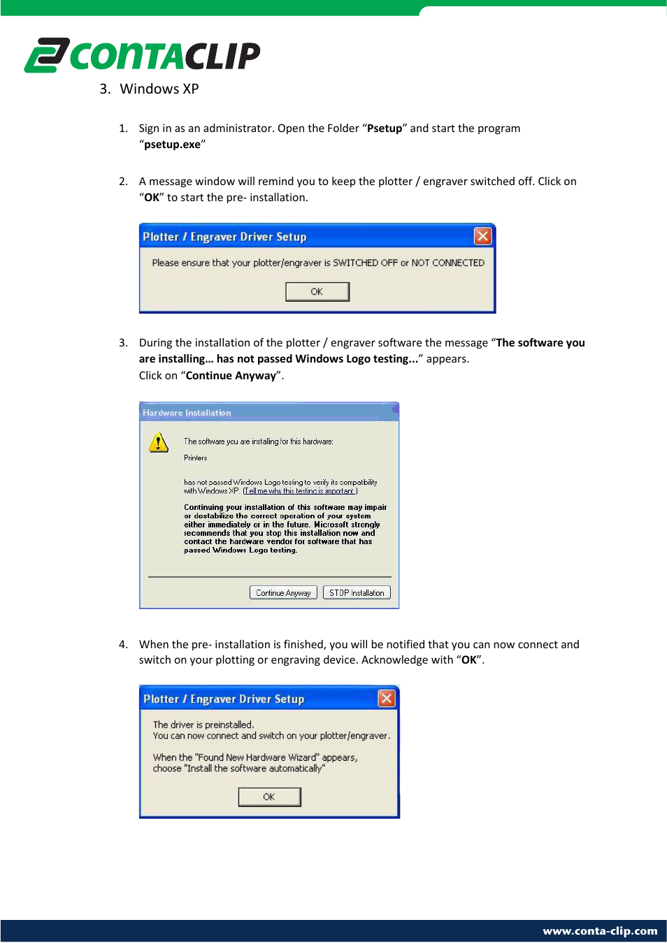 Windows xp | CONTA-CLIP EMS plotter drivers User Manual | Page 7 / 11
