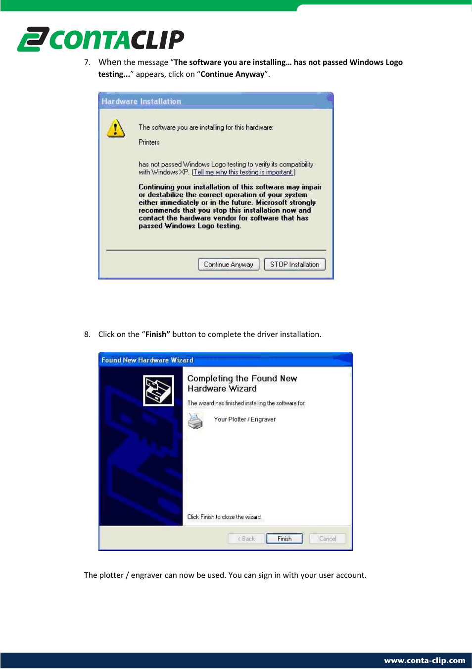 CONTA-CLIP EMS plotter drivers User Manual | Page 9 / 11