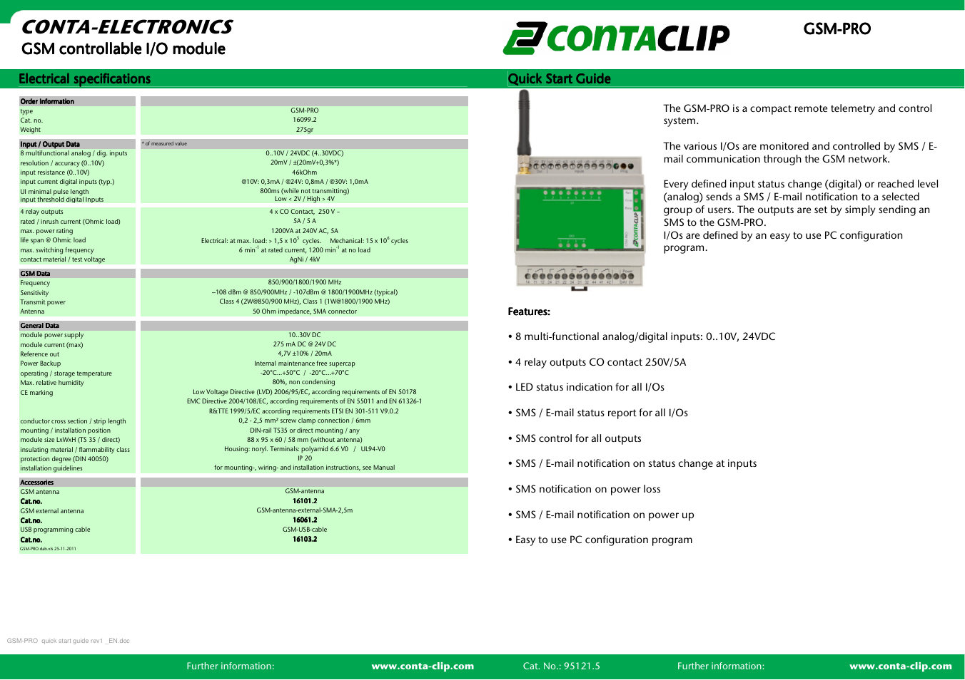 CONTA-CLIP GSM-PRO User Manual | 2 pages
