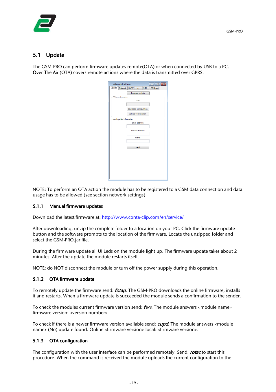 1 update update update update | CONTA-CLIP GSM-PRO User Manual | Page 21 / 48