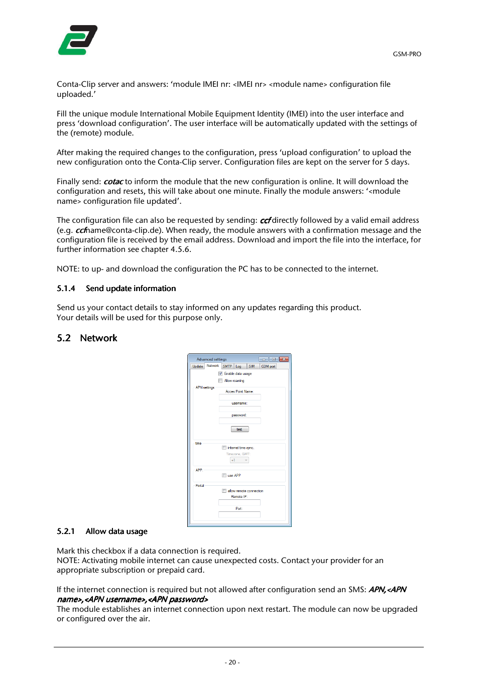 2 network network network network | CONTA-CLIP GSM-PRO User Manual | Page 22 / 48