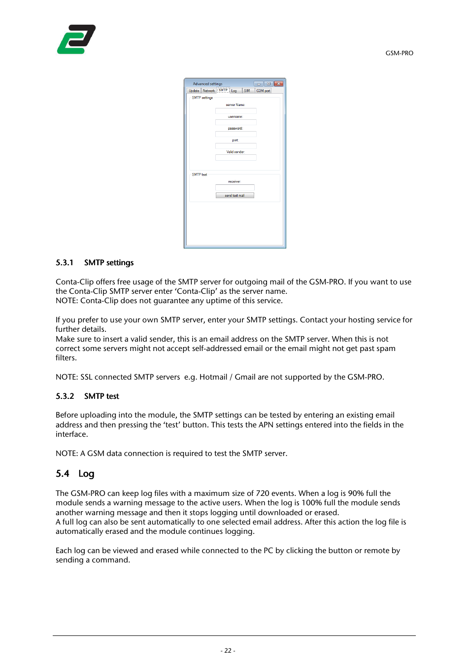 4 log log log log | CONTA-CLIP GSM-PRO User Manual | Page 24 / 48