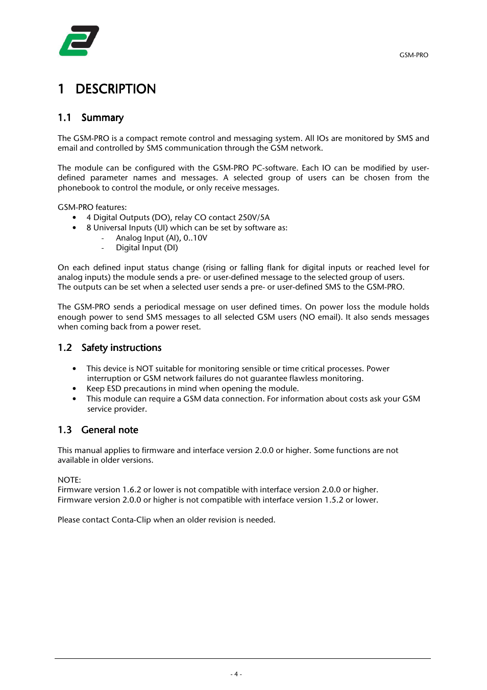 CONTA-CLIP GSM-PRO User Manual | Page 6 / 48