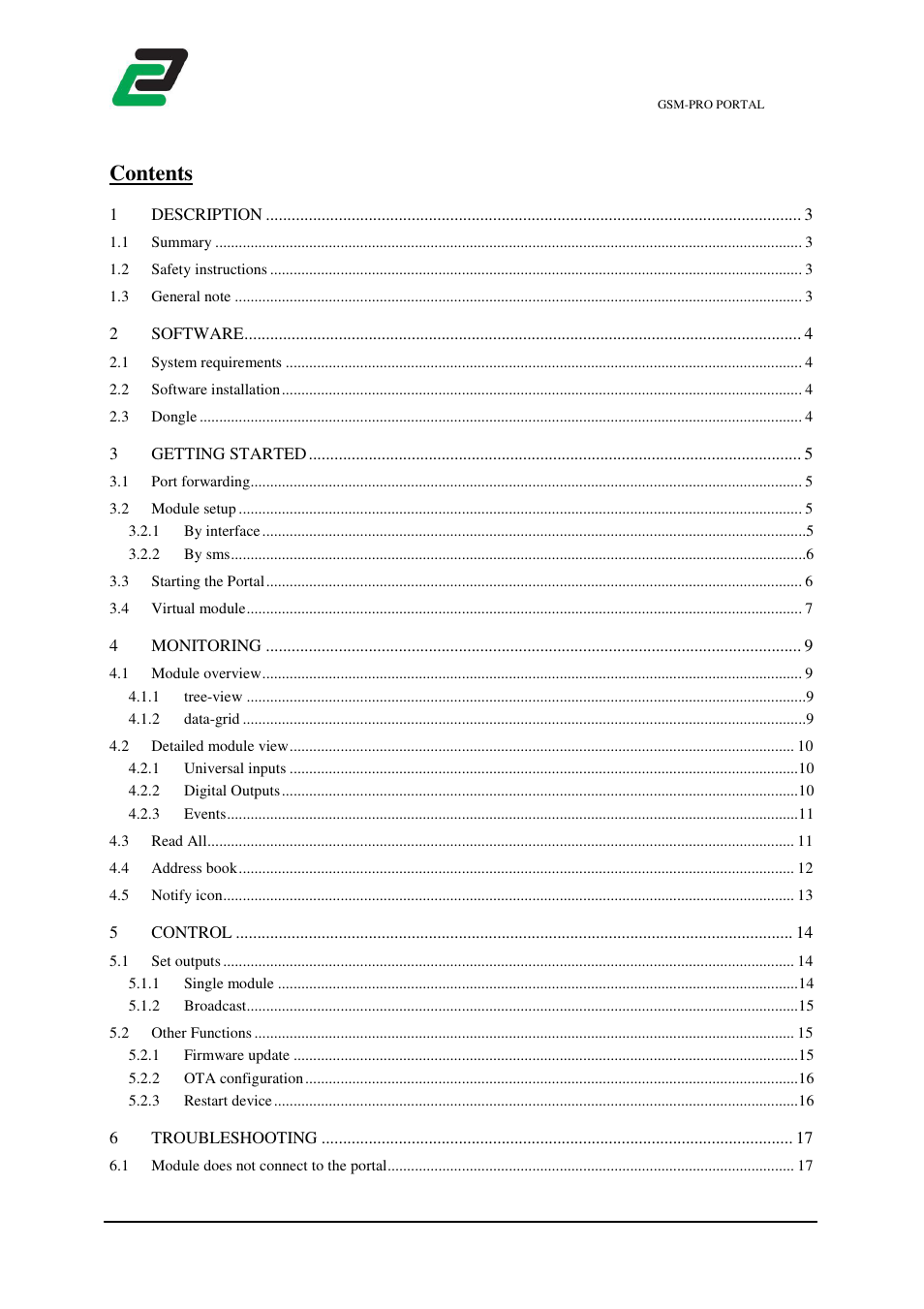 CONTA-CLIP GSM-PRO Portal User Manual | Page 2 / 18