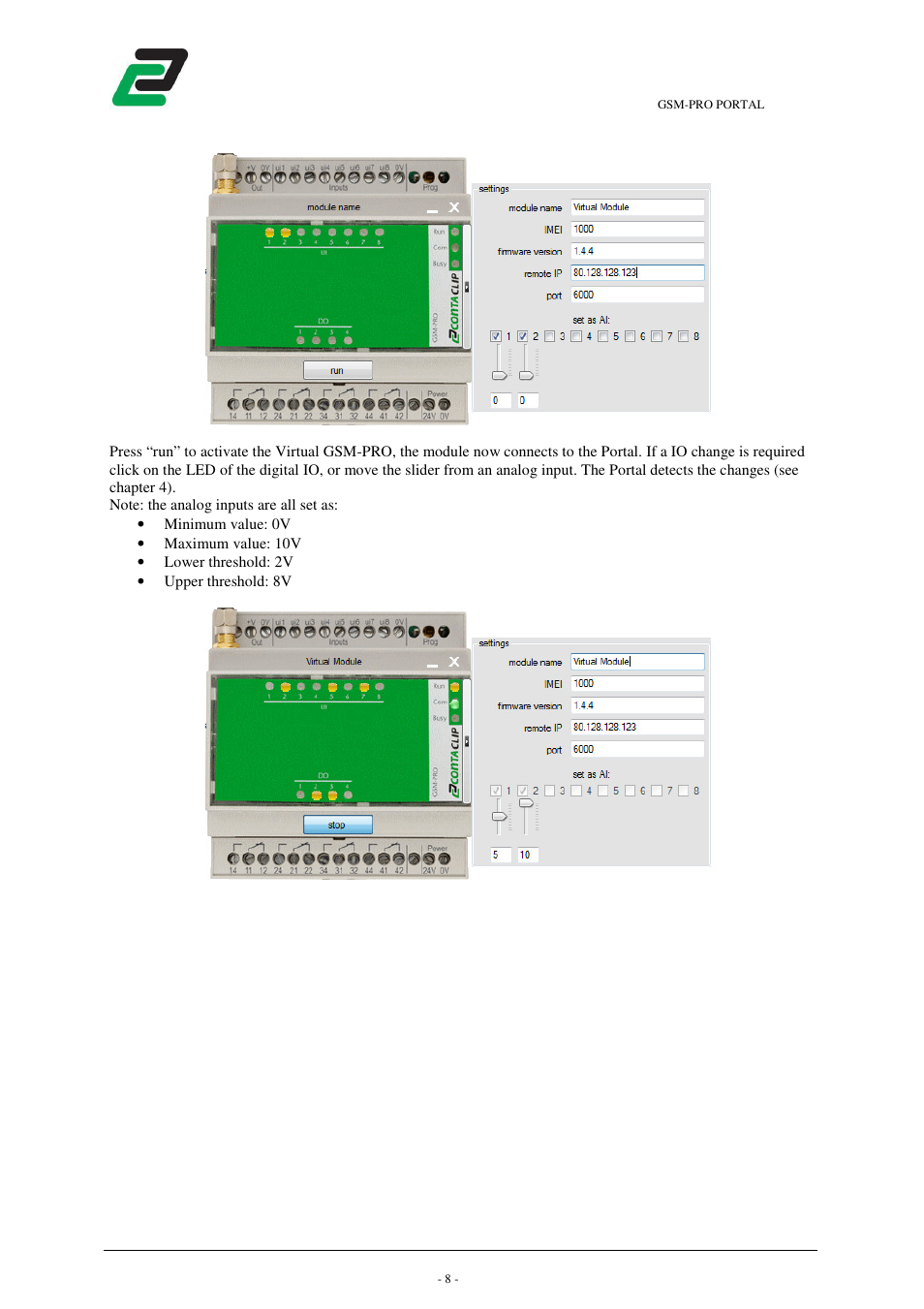 CONTA-CLIP GSM-PRO Portal User Manual | Page 9 / 18