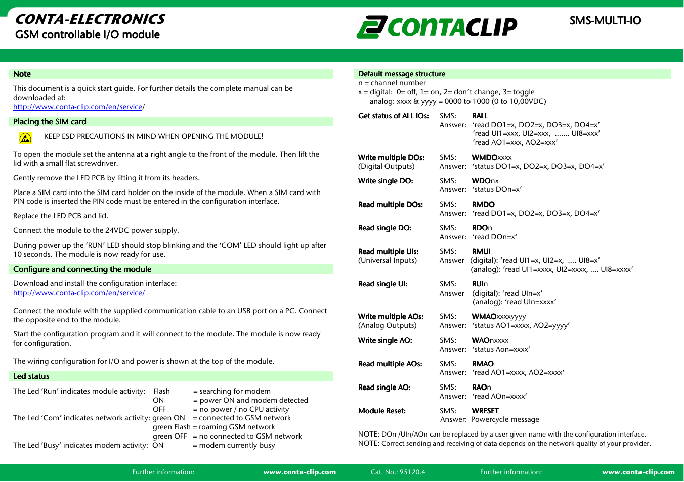 Conta-electronics | CONTA-CLIP SMS-MULTI I/O User Manual | Page 2 / 2