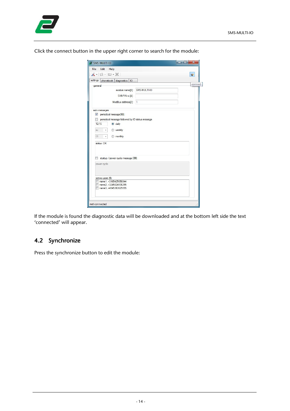 2 synchronize synchronize synchronize synchronize | CONTA-CLIP SMS-MULTI I/O User Manual | Page 15 / 35