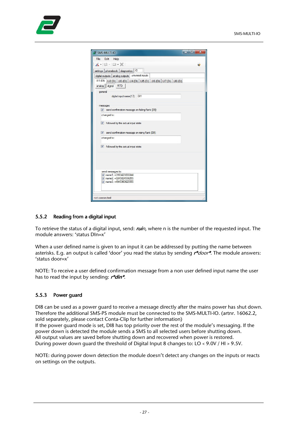 CONTA-CLIP SMS-MULTI I/O User Manual | Page 28 / 35