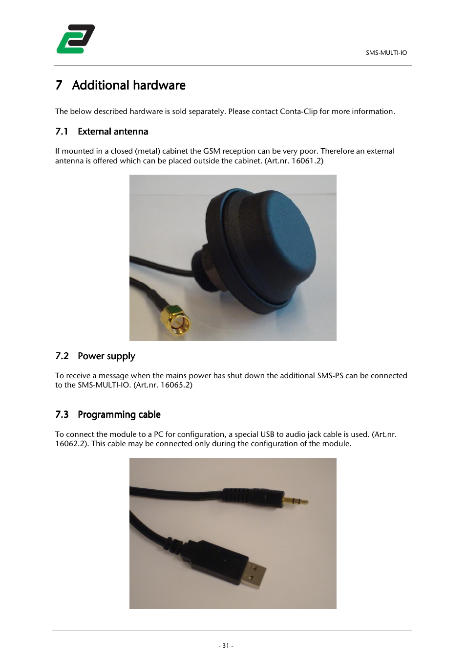 CONTA-CLIP SMS-MULTI I/O User Manual | Page 32 / 35