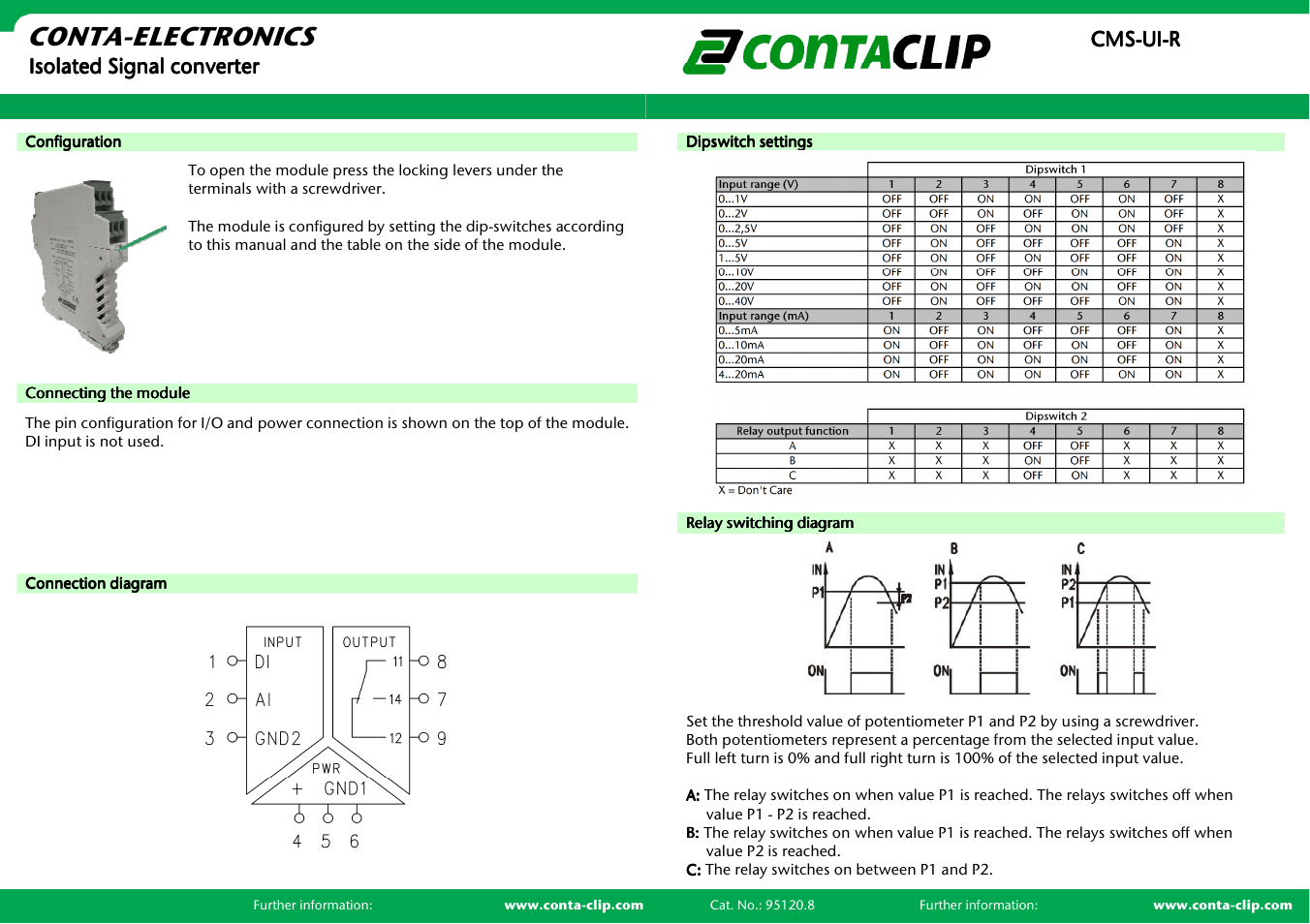 Conta-electronics | CONTA-CLIP CMS-UI-R User Manual | Page 2 / 2