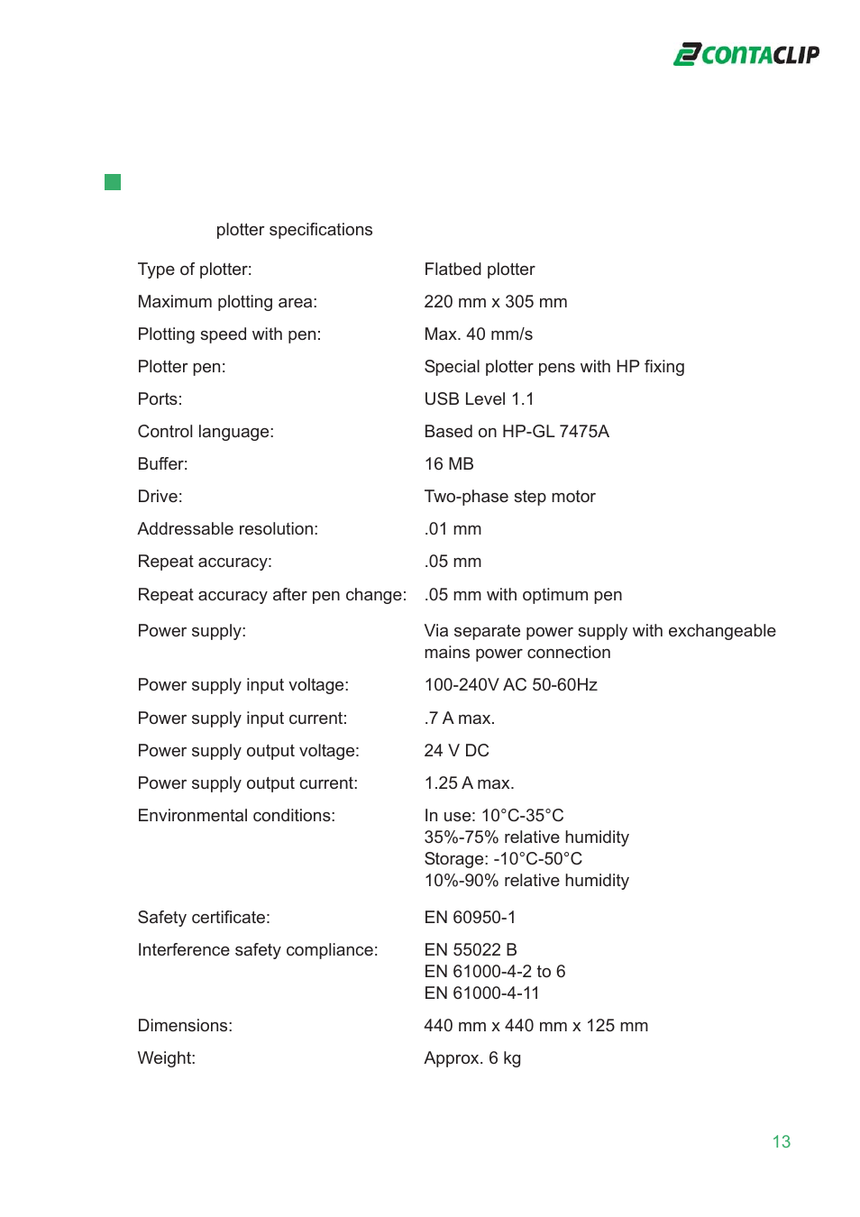 CONTA-CLIP EMS-eco-Plotter-System User Manual | Page 13 / 16
