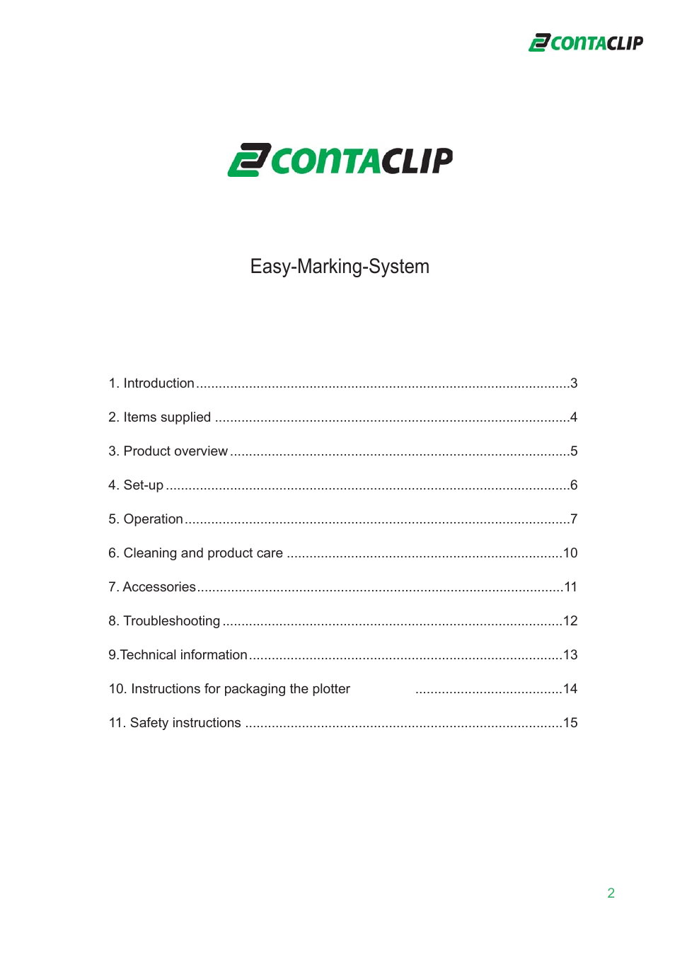 CONTA-CLIP EMS-eco-Plotter-System User Manual | Page 2 / 16