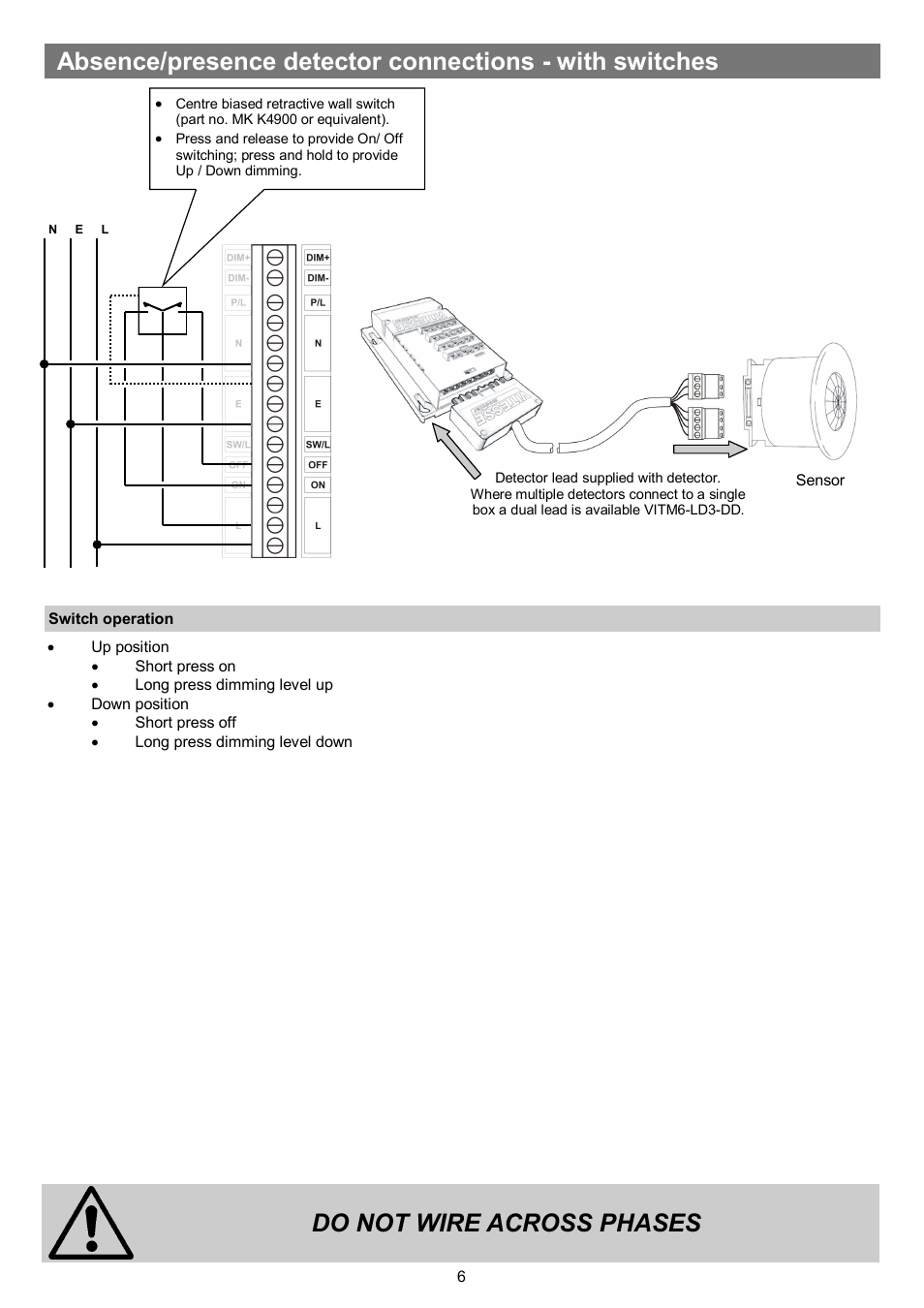 Do not wire across phases | CP Electronics VITM 6 User Manual | Page 6 / 8