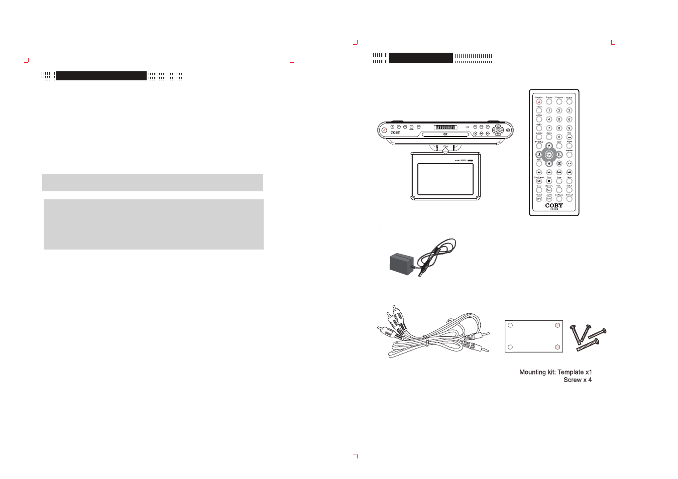 Unpacking | COBY electronic KTF-DVD 1093 User Manual | Page 3 / 14