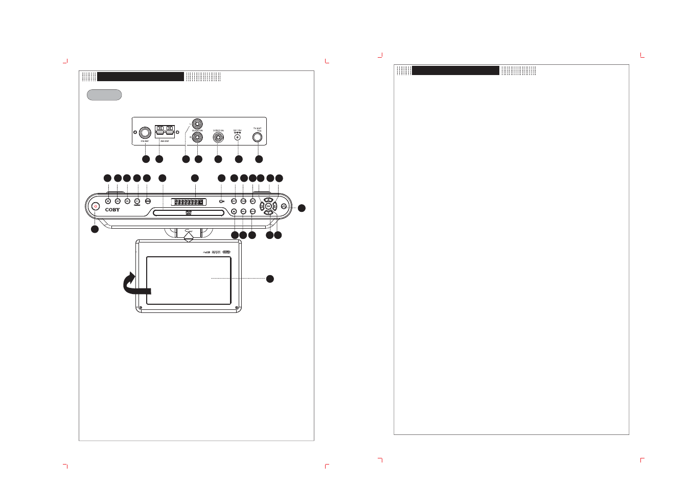 Identification of controls, Enti ication o ontro s | COBY electronic KTF-DVD 1093 User Manual | Page 5 / 14