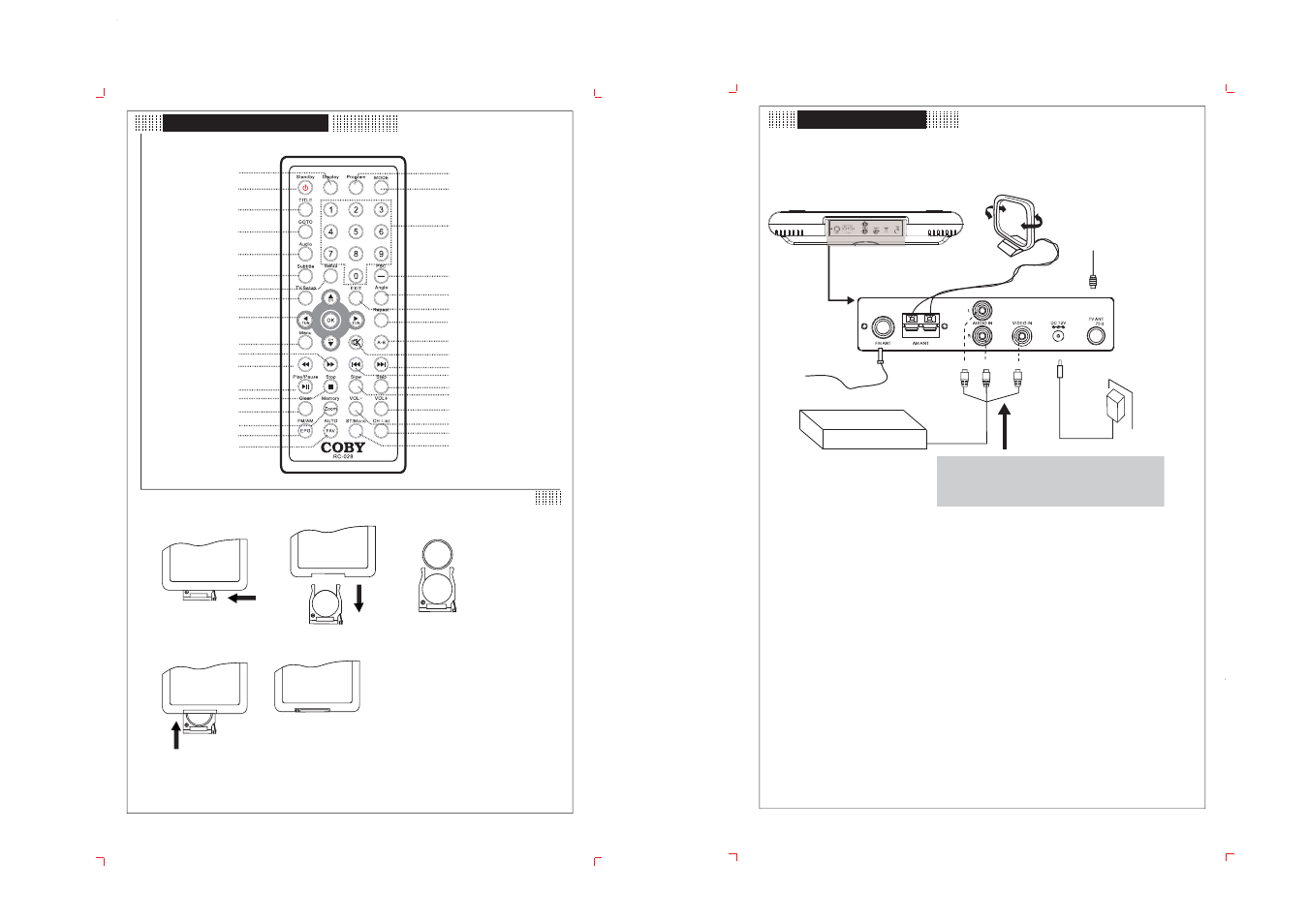 Identification of controls, A e onnections | COBY electronic KTF-DVD 1093 User Manual | Page 6 / 14